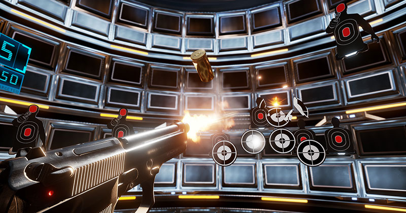 Pistol Shooting gallery shooting targets, Leathal VR videogame screenshot