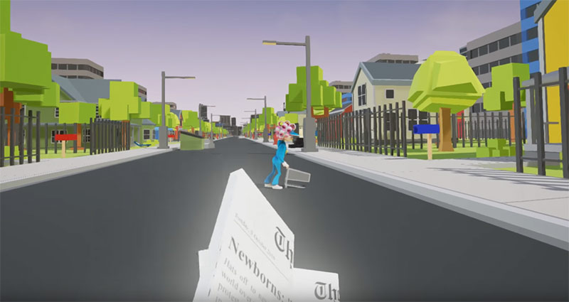Paperboy cartoon game, Special Delivery screenshot